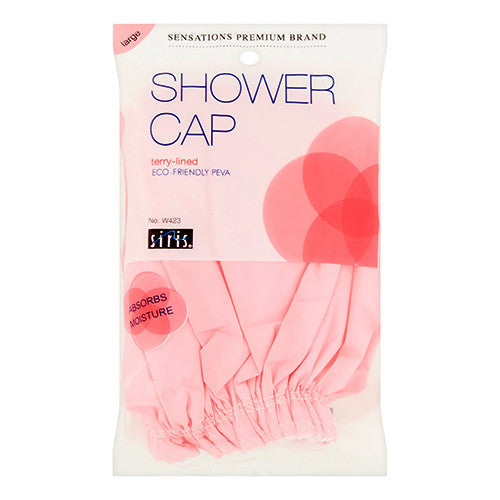 Siris Shower Cap Large Terry Lined Vinyl, Assorted Colors, 1 Ea